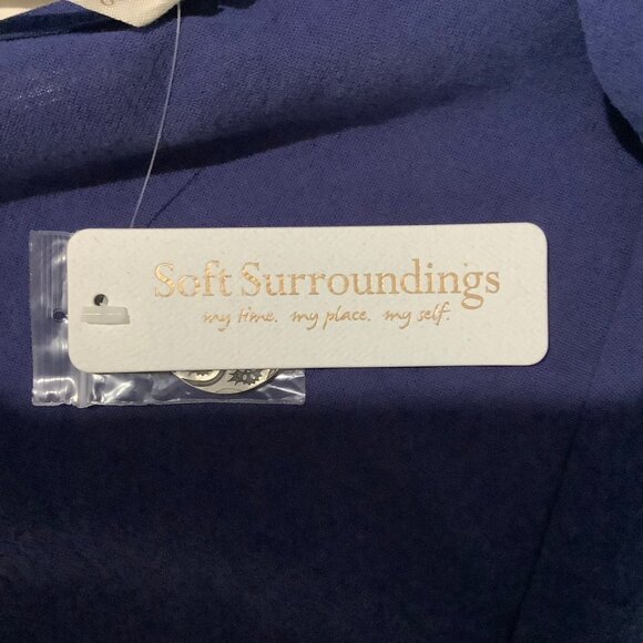 Soft Surroundings Benedetta Guaze Topper Women Medium Patriot Blue Cotton NWT - Picture 7 of 12